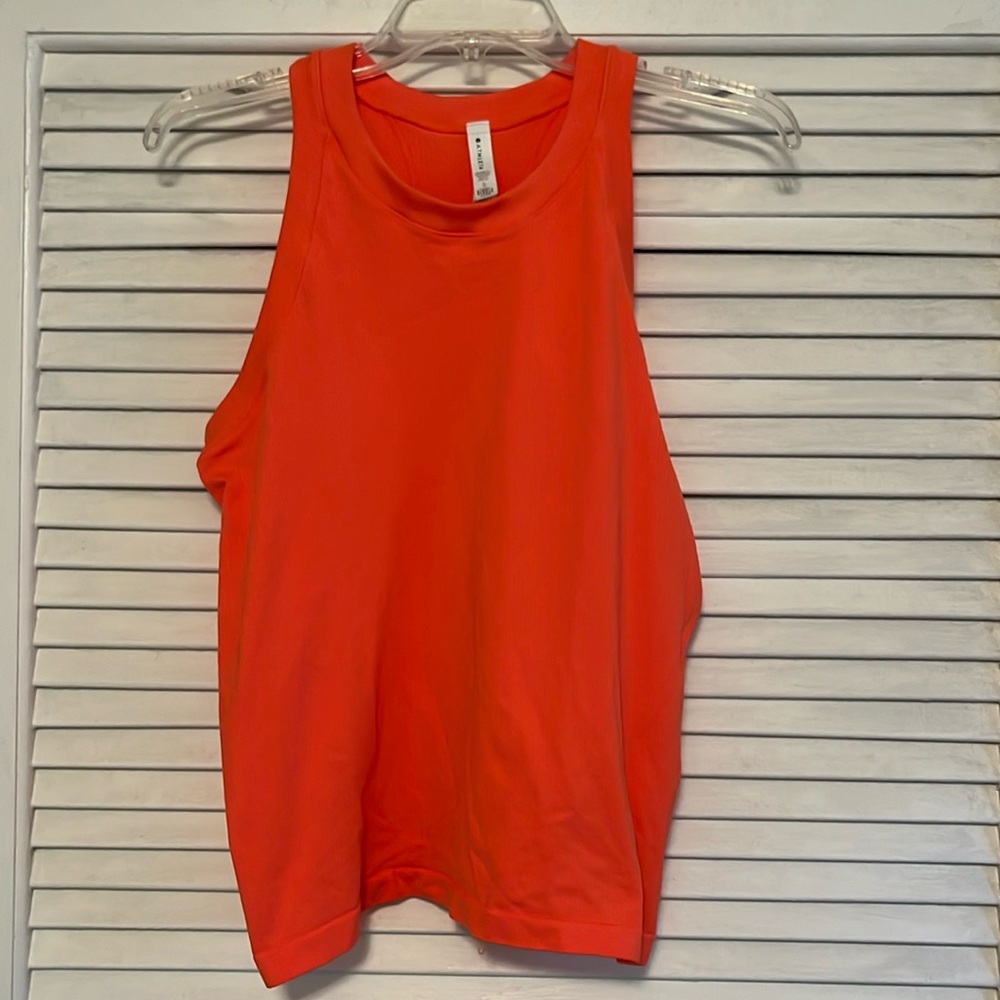Athleta Renew Racerback tank high neck coral orange pink XL NWT